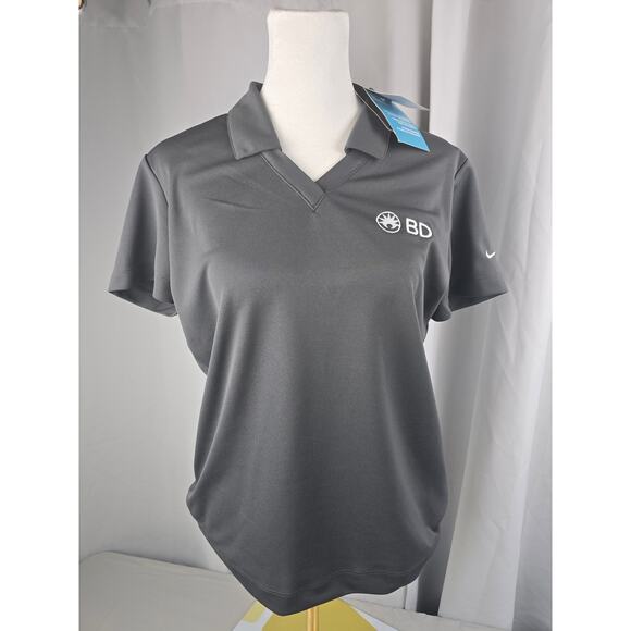 Nike Golf Dri-FIT Polo Shirt Women's Medium Performance Top Gray Logo - Picture 1 of 10
